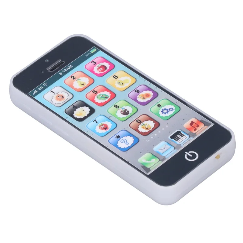 Baby Mobile Phone Toy Simulation Shaped Clear Music Cool Light English Mobile Phone ToyBlack