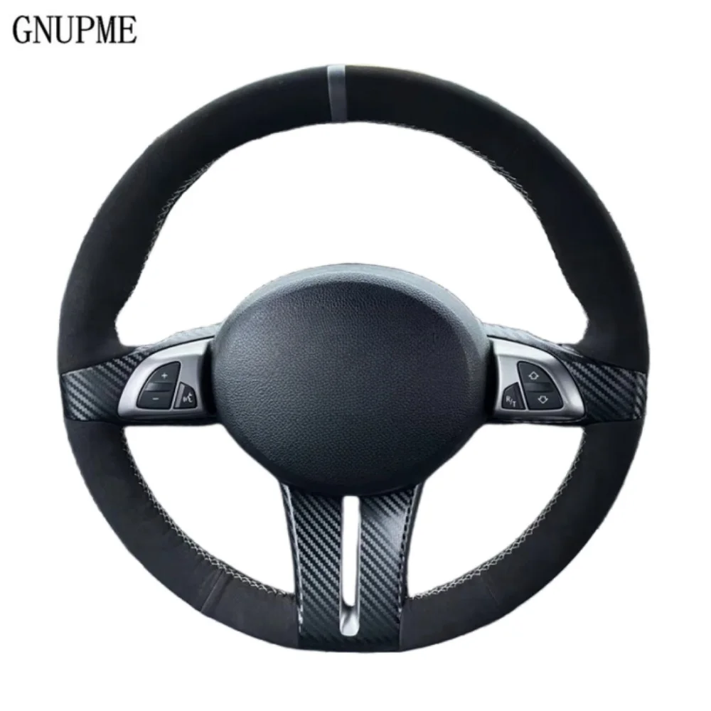 

Изготовленный вручную черный замшевый кожаный чехол на руль автомобиля для BMW Z4 E85 (Roadster) 2003-2008 E86 (купе) 2005-2008