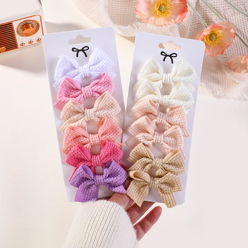 Imagen 2 del producto ARCOS RAINBOW 6/10 unids/set cinta encantadora pinzas para el cabello con lazo para niños accesorios para el cabello hechos a mano para niñas