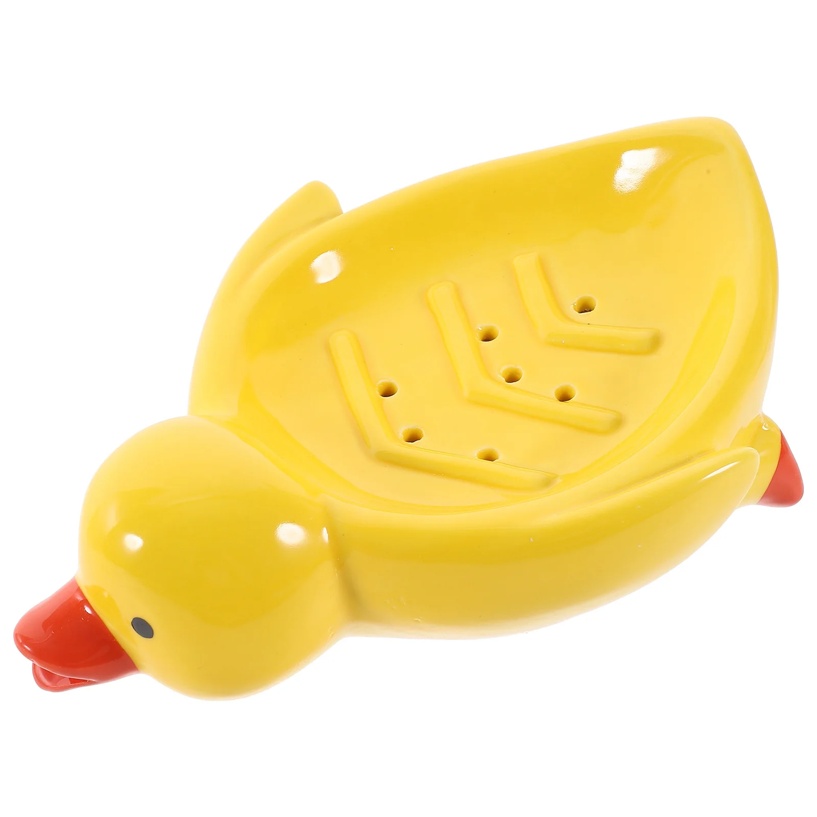 

Cute Duck Soap Dish Ceramic Draining Tray Holder for Bathroom Sink Shower Tub Countertop Organizing Home Supplies Decor