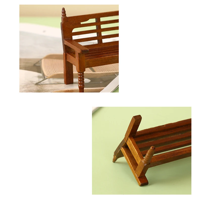 1 pz 1:12 casa delle bambole in miniatura panca in legno sedia giocattolo casa delle bambole mobili panche casa delle bambole Decoratin accessori