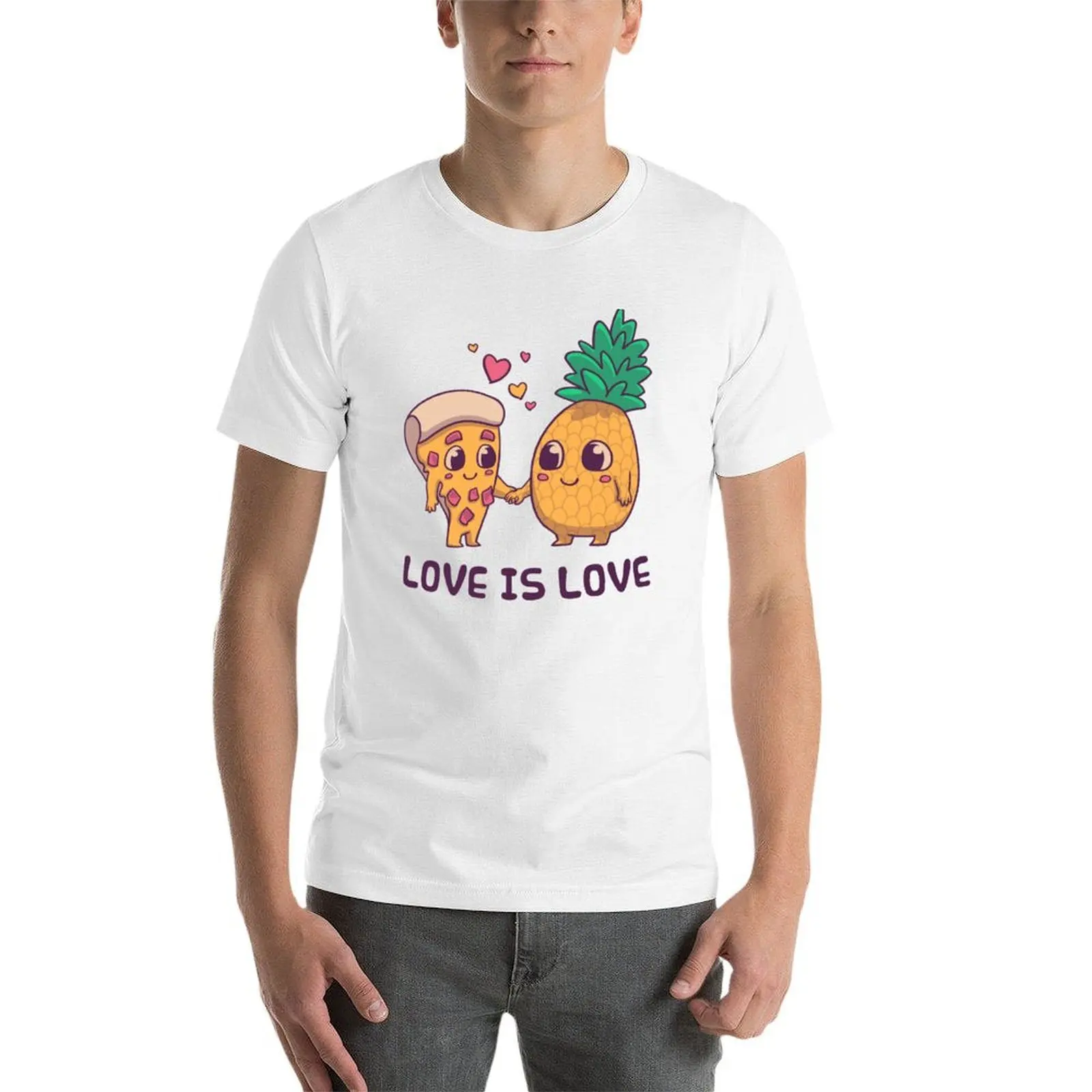 Love is Love Pineapple Pizza // Pride, LGBTQ, Gay, Trans, Bisexual, Asexual T-Shirt man t shirts graphic T-Shirt