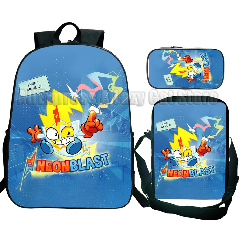 Superzings Kazoom Kids School Backpack 3Pc Inside Out Cartoon Children School Bag for Boys Girls Light Weight Durable Mochila