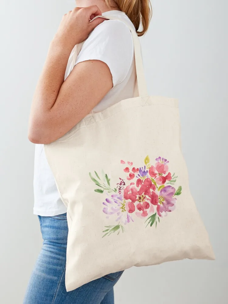 

Beautiful watercolor flowers Tote Bag bag luxury women Fabric bag custom fabric Portable shopping