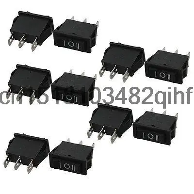 

10 Pcs AC 6A/250V 15A/125V 3 Pin SPDT ON-OFF-ON 3 Position Boat Rocker Switch