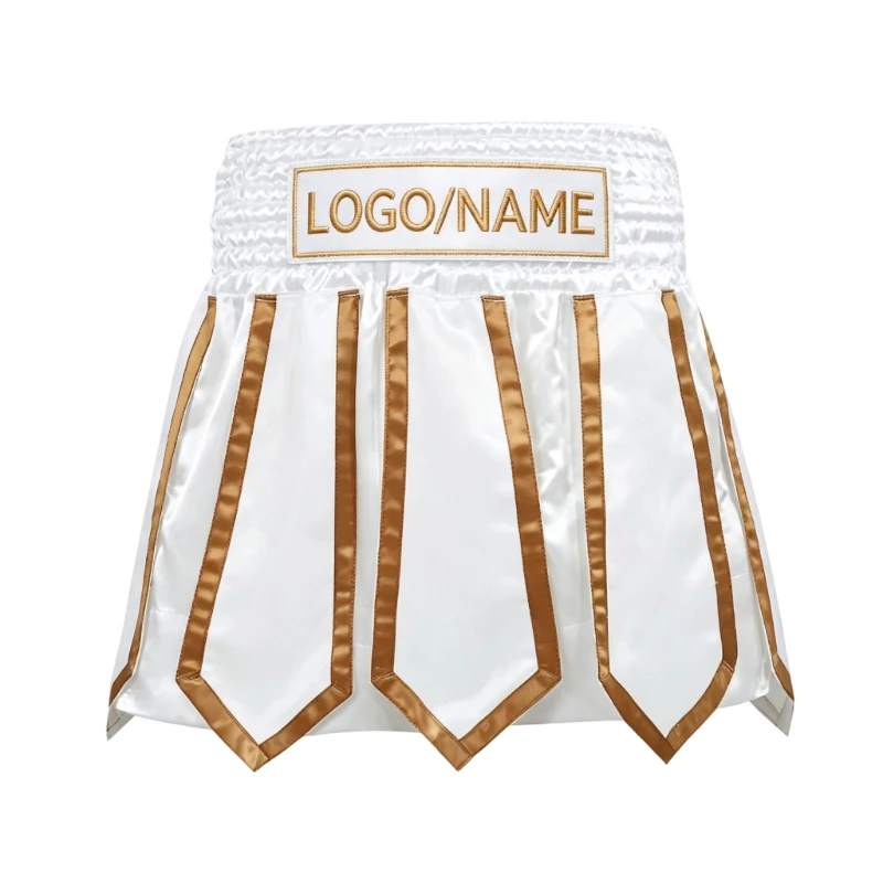 Custom Boxing Shorts for Men Women Youth Kids Satin Muay Thai Shorts Embroidered Name Logo Patch Fight Training Sparring Pants