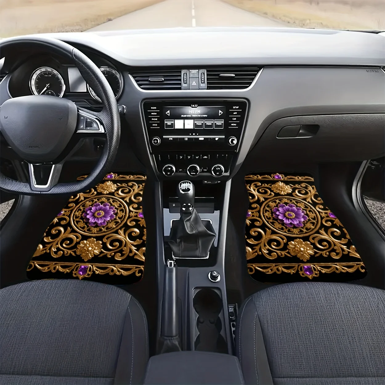 4pcs Ethnic Style Retro Pattern Car Mats, Stylish And Easy To Clean, Suitable For Various Models, All-Season Use, Vehicle Inter