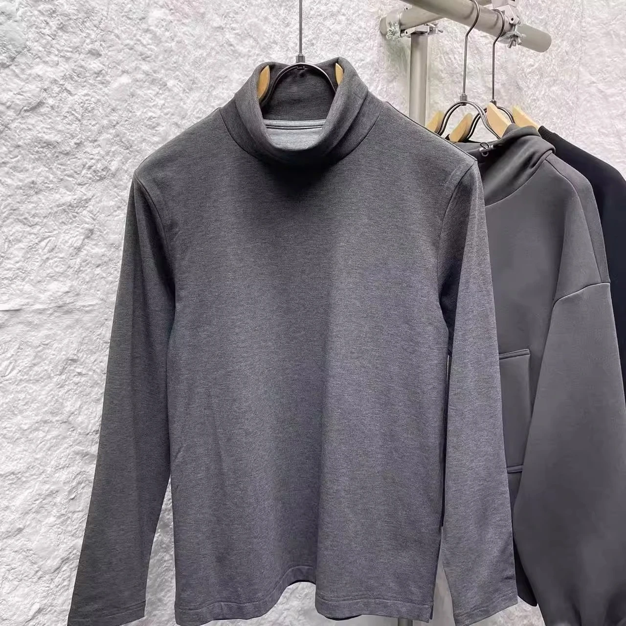 

BC Итальянская повседневная водолазка с длинными рукавами, однотонная нижняя рубашка, футболка