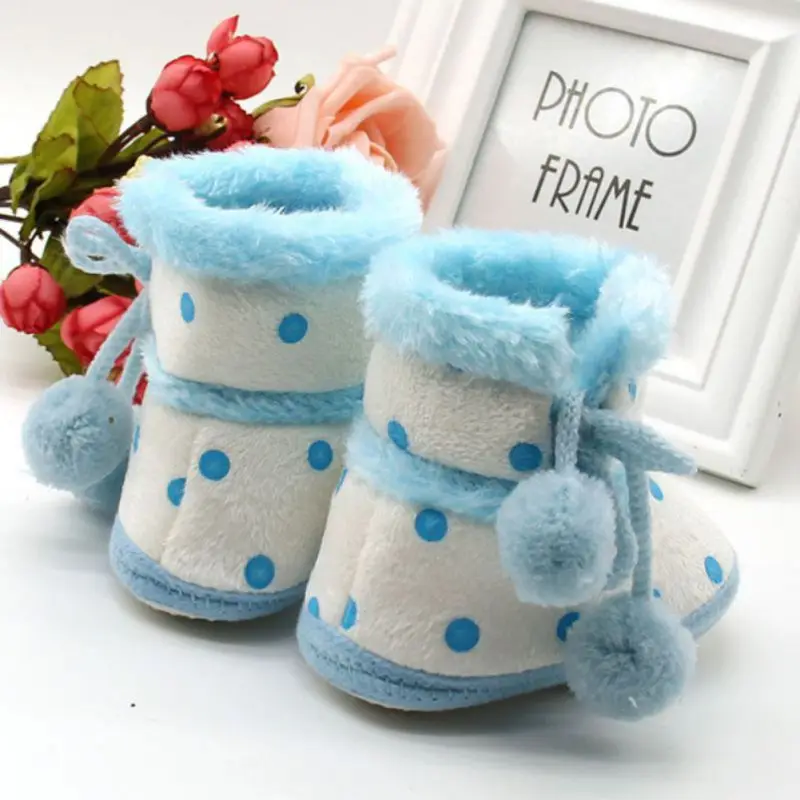 Baby Shoes Cotton Plush Newborn Fur Snow Boots Soft Sole First Walkers For Infant Boys Girls Cute Winter Toddler Casual Shoes