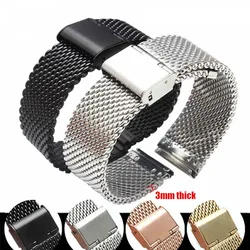 1.0 Mesh Milanese Stainless Steel Strap 18mm 20mm 22mm 24mm for DW 3mm Thickness Wire Strap Adjustable Length Watch Accessories