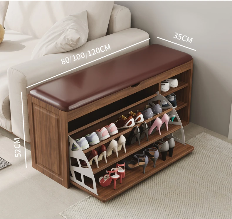 Space Saving Shoe Cabinet Mobile Shelf Corner Wooden Box Balcony Shoe Rack Storage Zapateros Organizadores Modern Furniture