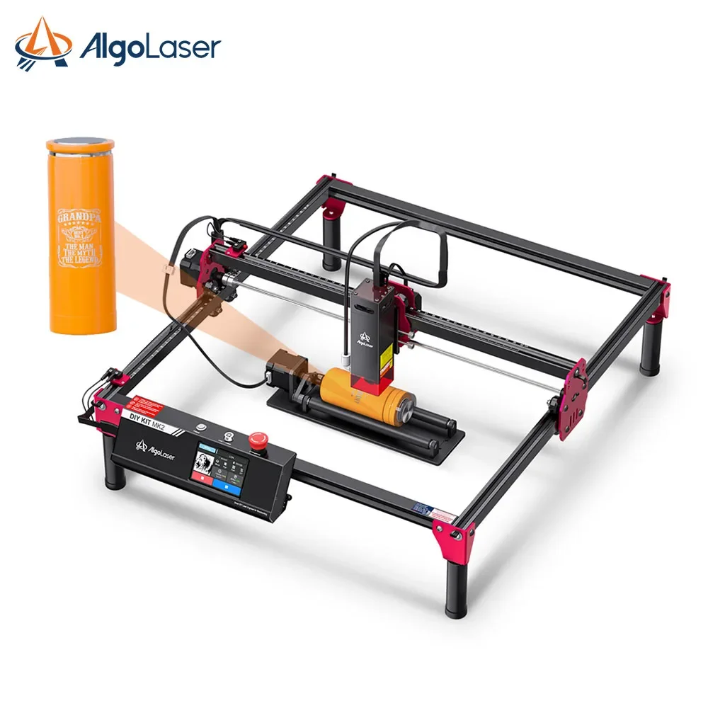AlgoLaser DIY KIT MK2 10W Adds-on Pompa Udara Bersih Ujung Tajam Pengendali Wi-Fi untuk Penggunaan Offline 3.5 "Layar Sentuh untuk Kayu Logam