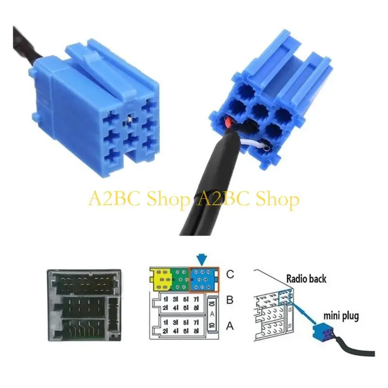 A2BC Car Wireless Bluetooth-compatible 8Pin Connector Cable AUX Adapter