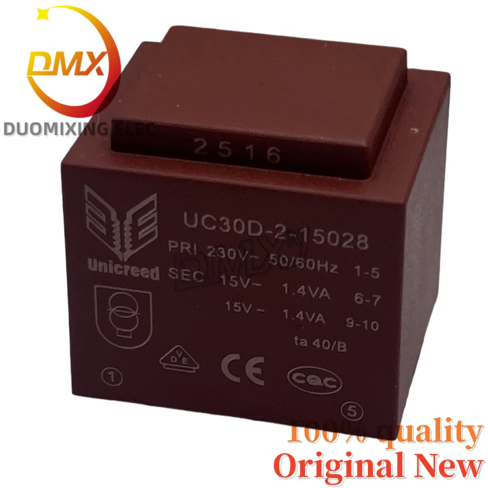 2PCS/LOT 100%New transformer UC30D-2-15028 PRI230V~50/60Hz SEC 15V~1.4VA ta40/B Encapsulated transformer