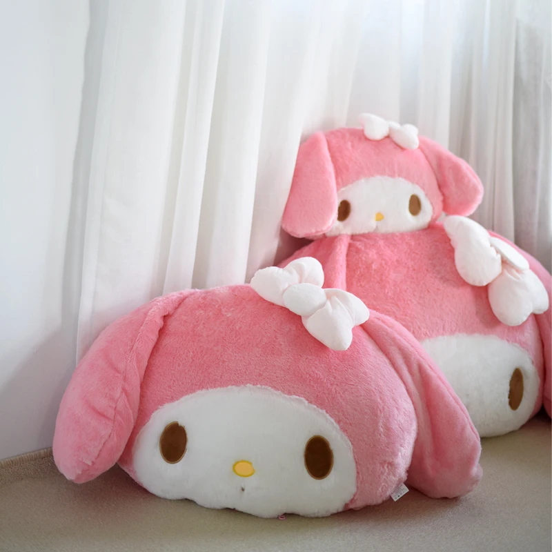Adorável sanrio minha melodia brinquedo de pelúcia minha melodia abraço travesseiro confortável almofada traseira rosa melodia plushies sofá travesseiro decorativo