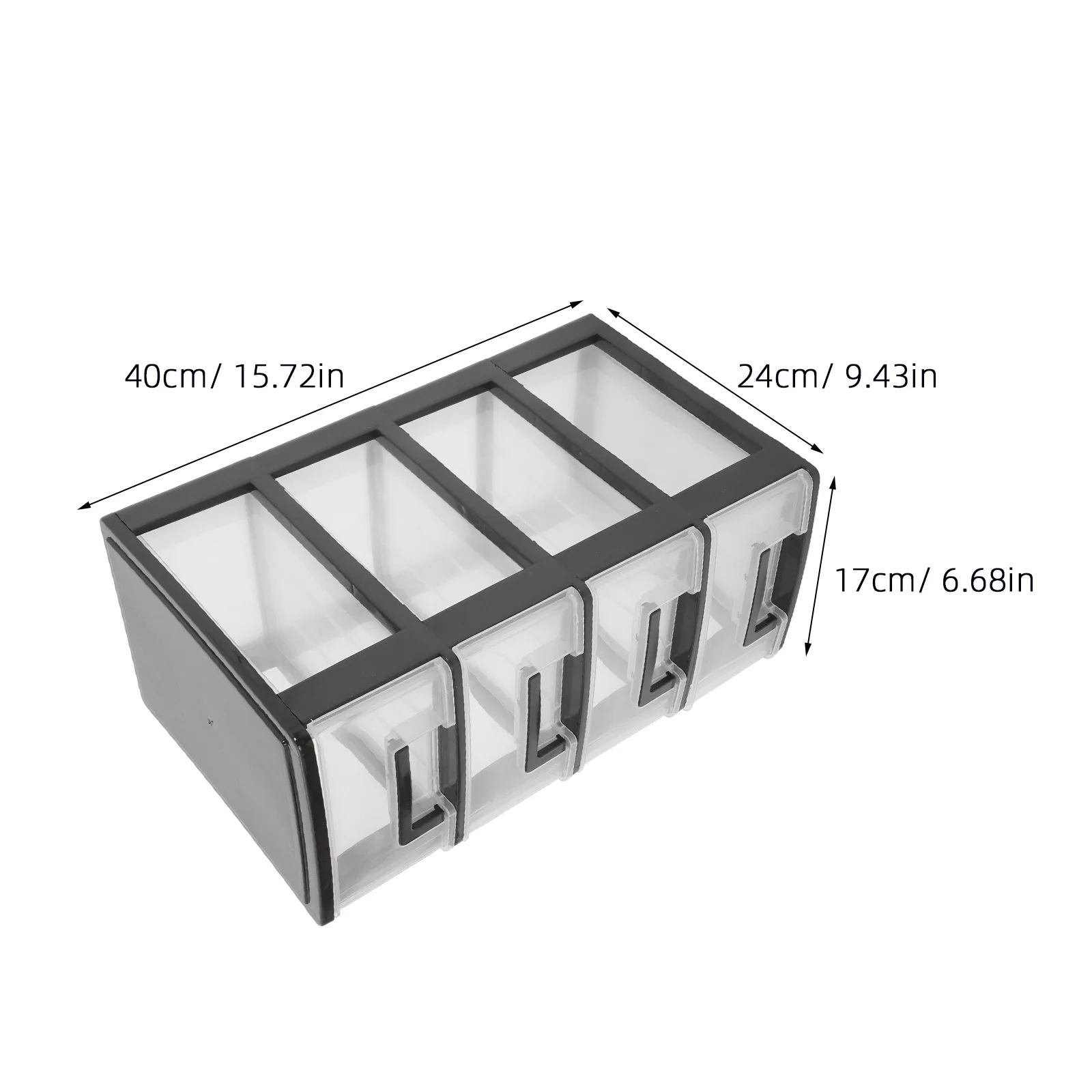 서랍형 보관 상자 사무실 연구실 데스크탑 잡화 홀더용 4층 플라스틱 정리함 투명 흰색
