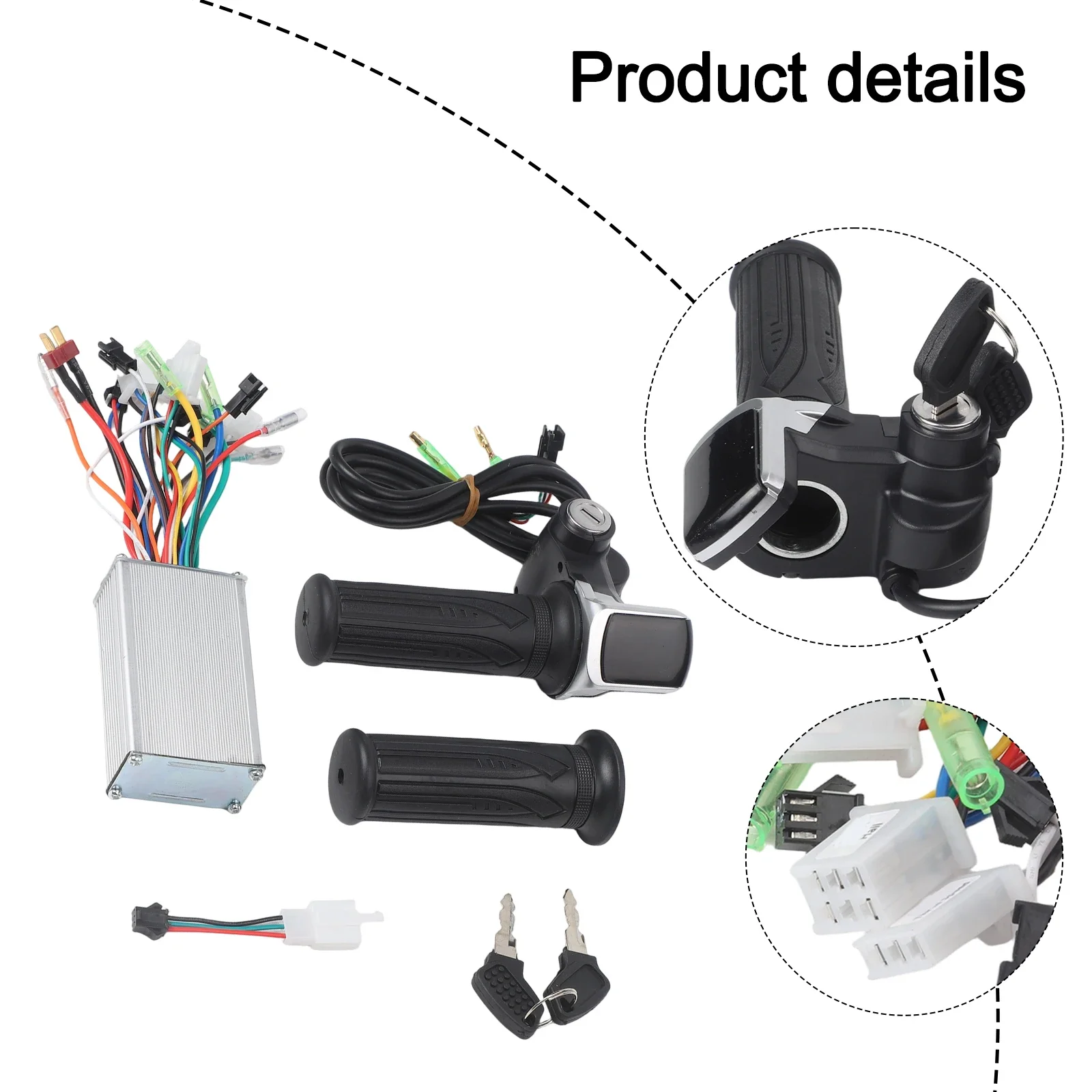 

Комплект контроллера бесщеточного двигателя Комплект руля дроссельной заслонки ЖК-дисплей Дроссельная заслонка 15А Бесщеточный контроллер Противоугонная функция