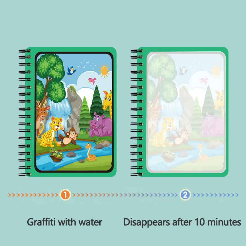 1/2 Pcs Wiederverwendbare Magie Wasser Buch mit Stift Kinder Montessori Frühen Bildung Spielzeug Wasser Zeichnung Spielzeug Geschenk Wasser Malbuch
