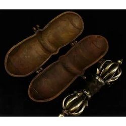 Collect Old Tibet Temple Pure Copper Box Nine Shares Vajra Pestle A Pair