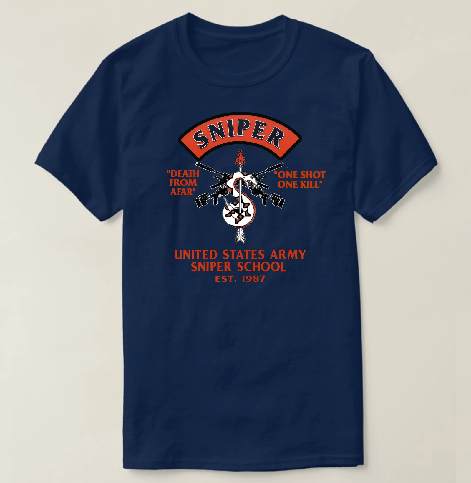 One Shot One Kill US Army Sniper School T-Shirt 100% Cotton O-Neck Summer Short Sleeve Casual Mens T-shirt Size S-3XL