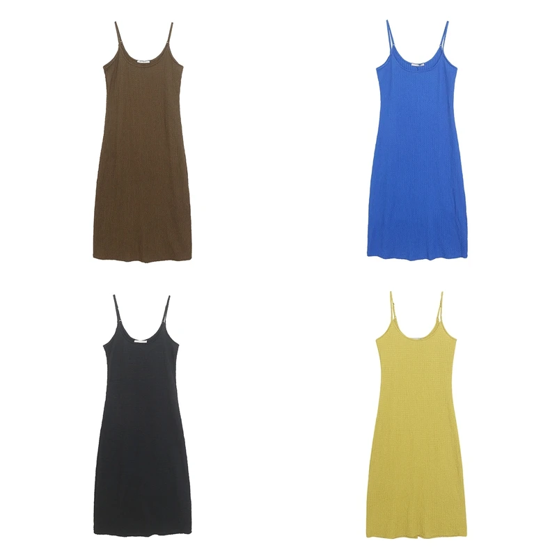 Summer Adjustable Sweet Simple Strapl Svel Dr Women's Loose Comfortable Long Dr Casual Sle Other Material