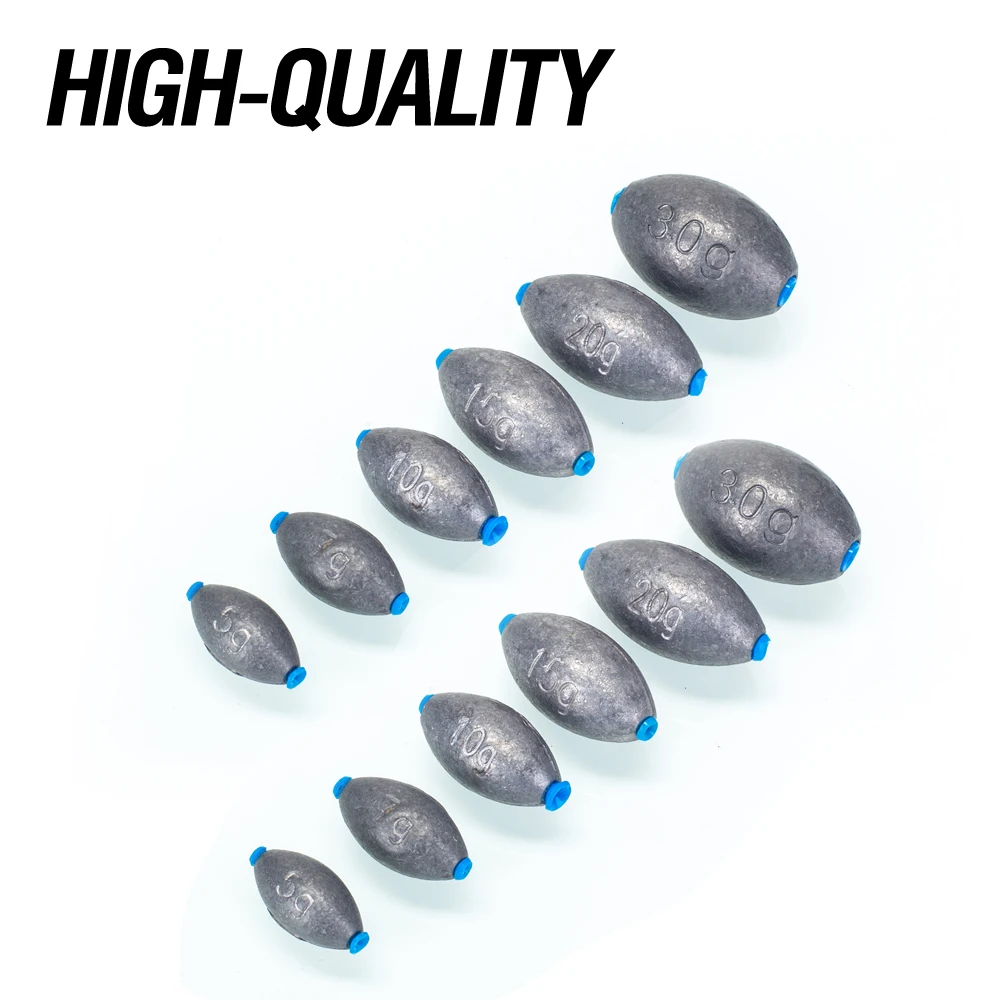 10Pcs Angeln Platinen Olive Form Angeln Zubehör 5G/7G/10G/15G/20G/30G Angeln Blei Gewicht Kunststoff Kern Für Lange Casting – Detail 7