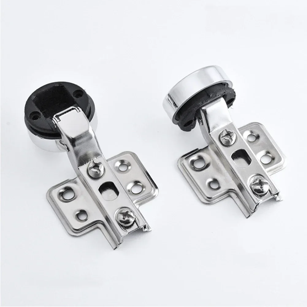 Glass Door Buffer Hinge Round Head Glass Hinge Damping Hydraulic Buffer Glass Furniture Wine Cabinet Door Damping Hinge