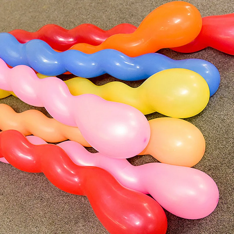 

50pcs Thickened Screw Balloon Toy Spiral Fried Dough Twists Balloon Bar Children's Birthday Party Strip Shaped Magic Balloon