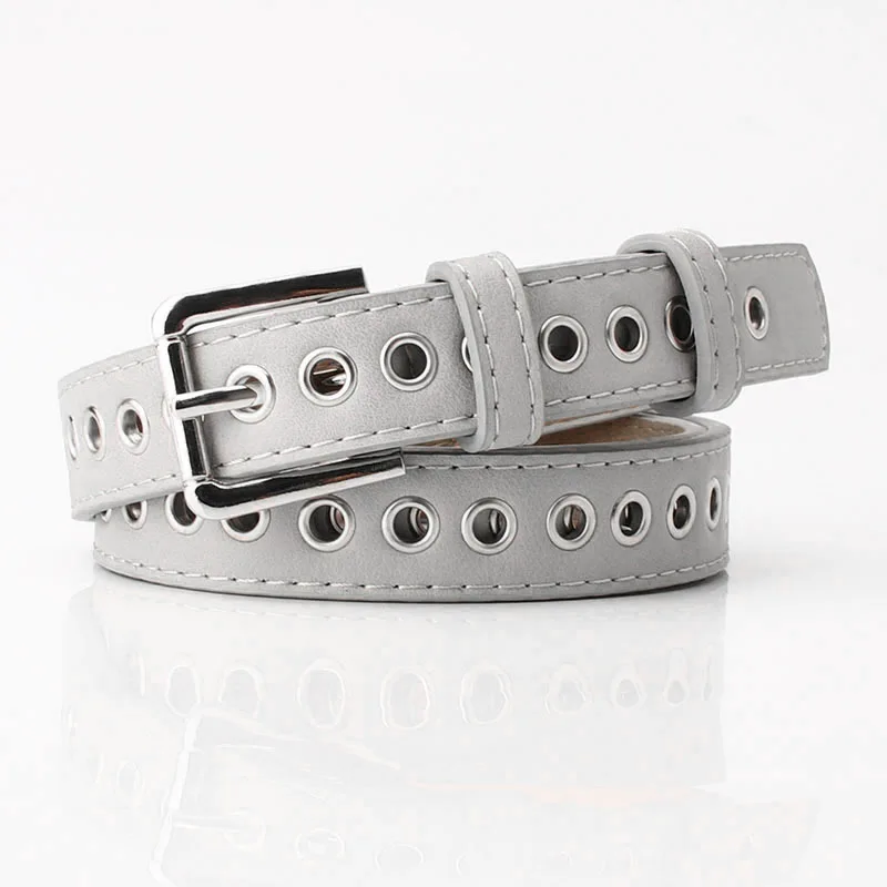 Neuer Metallgürtel mit voller Öse für Damengürtelversion, vielseitiger, modischer, ausgehöhlter, dekorativer Pu-Gürtel, 2,3 cm – Detail 11