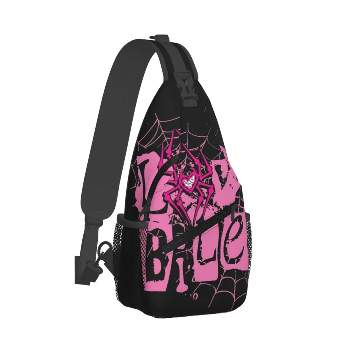 

Love Bites AJ Lee Spider Logo Sling Bag Chest Crossbody Shoulder Sling Backpack Outdoor Hiking Daypacks Fashion Satchel