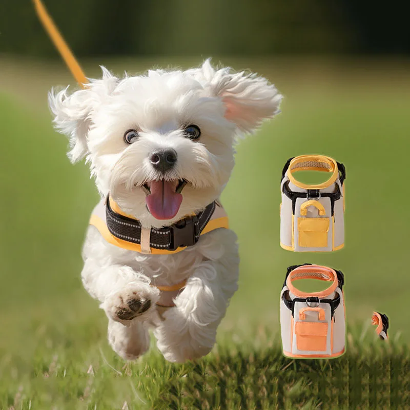 Casual Pet Self-Backpack Teddy Leash Snack Bag Dog Leash Small Dog Explosion-proof Chest Carrier Outdoor Dog Supplies