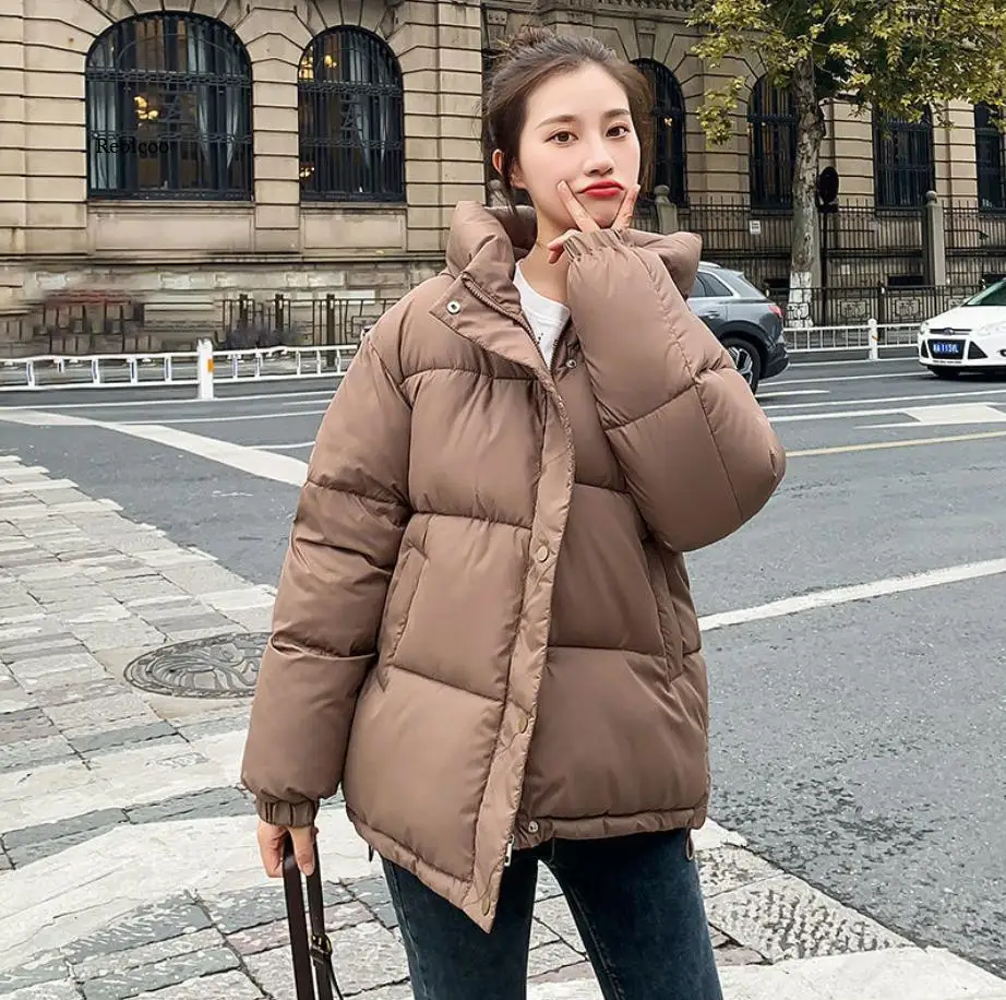 Winter Women's Short Parkas Padded Jacket Student Thickened Loose Cotton Down Bread Jacket 2022 New