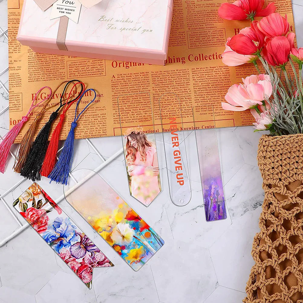 

Acrylic Bookmarks Page Markers Notebook Tabs Clear Crafting Decoration for Girls Children Office Supplies Creative Labels