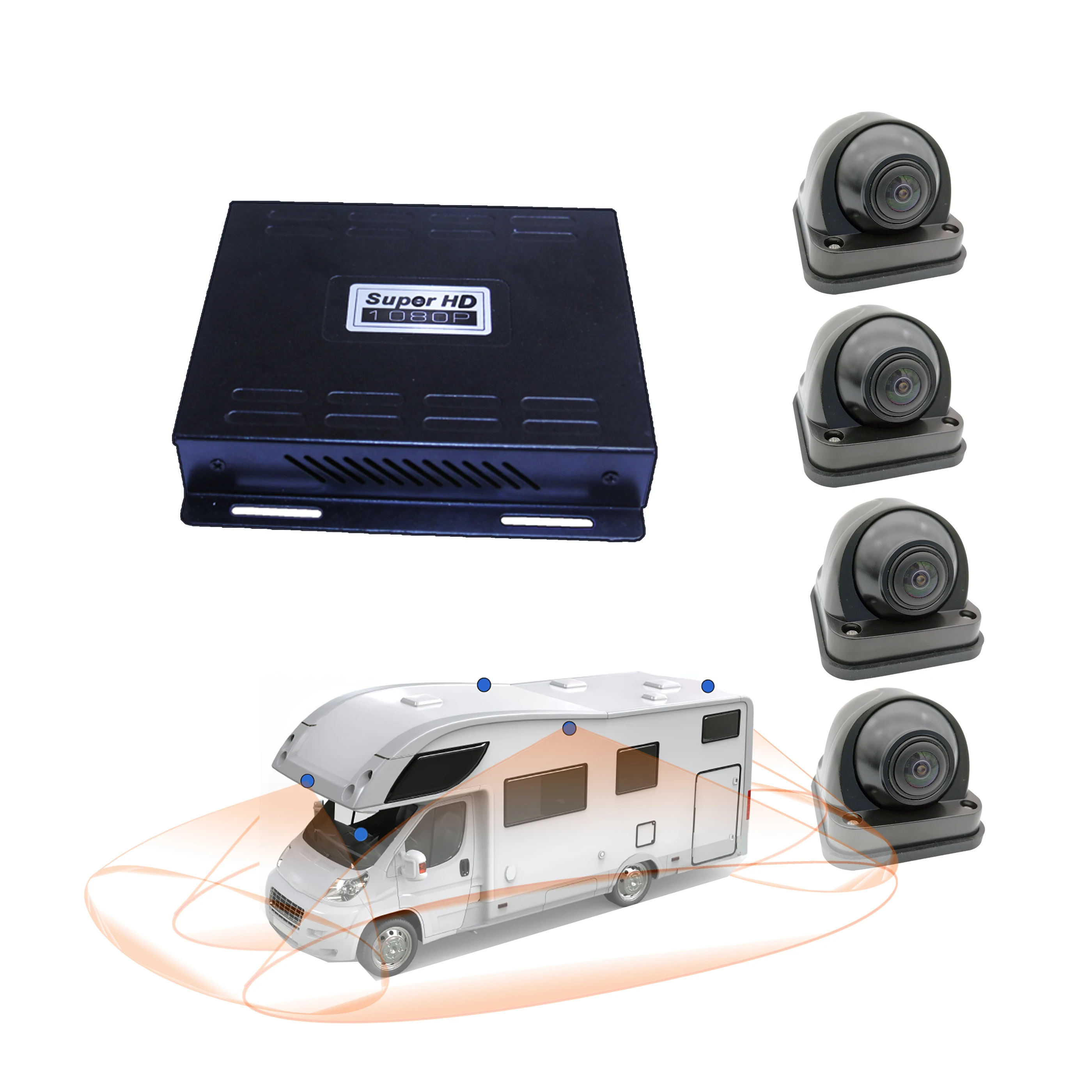 

Система видеорегистрации Weivision 1080P с панорамным обзором 360° для пожарных машин/автобусов/грузовиков/полуприцепов/автодомов/фургонов