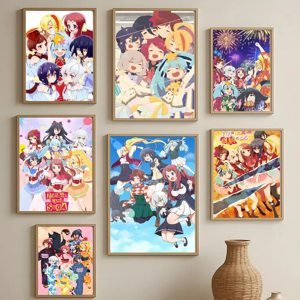 idol anime Zombie Land Saga Poster Versatile HD Waterproof Wall Art Self-Adhesive Decor for Any Space Ideal Gift