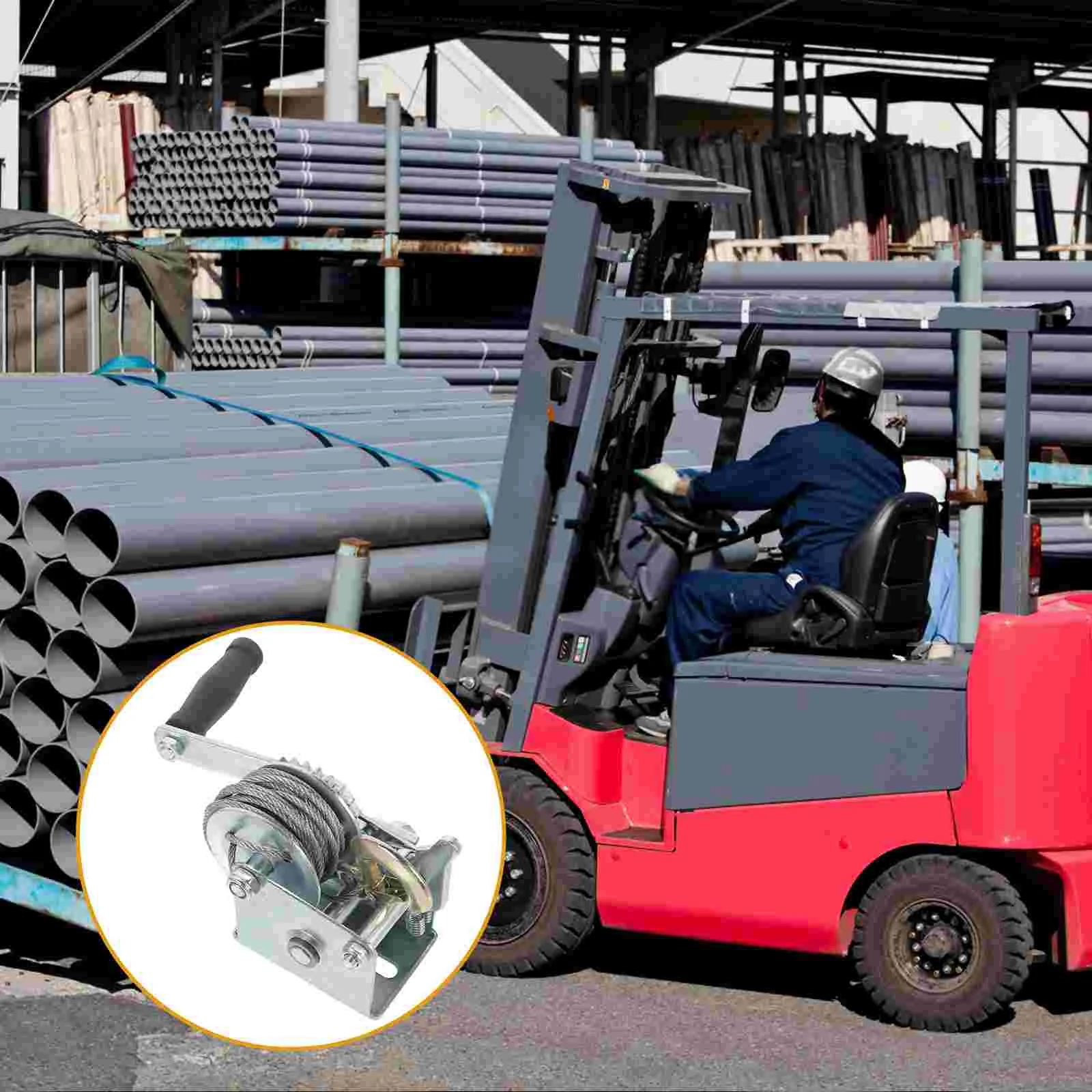 Hand Crank Winch Trailer Boat Towing Wire Rope Marine Manual Small Metal Ratchets