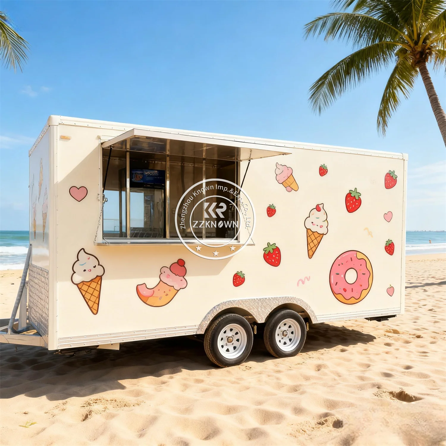 

Customized Street Mobile Hot Dog Ice Cream Cart Food Truck Mobile BBQ Taco Carts Food Trailer With Full Kitchen Equipment