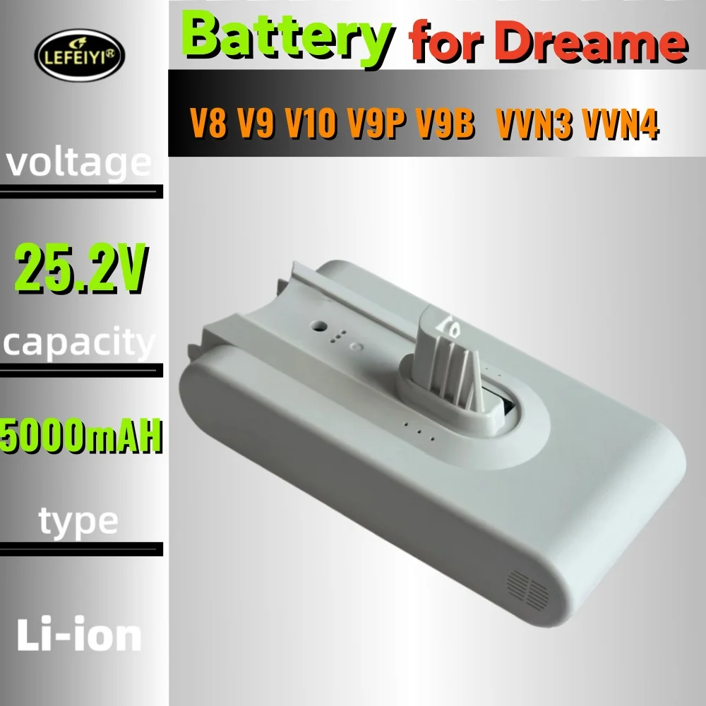 (Origine) 5000mAh Li ion batterie pour Dreame V8 V10Pro V9P XR VVN3 VVN5 aspirateur à main sans fil pièces batterie de remplacement