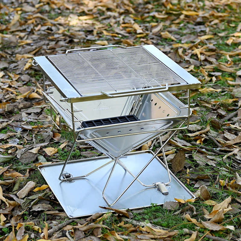 and lightweight barbecue stove, fire burning table, outdoor camping and picnic barbecue rack, firewood and charcoal stove