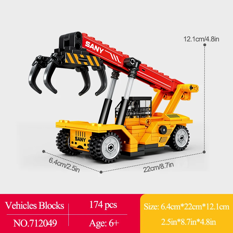 4 Styles City Engineering Vehicles Building Blocks Wheel Loader Excavator Crane Construction Model Mini Bricks Toys For Kids