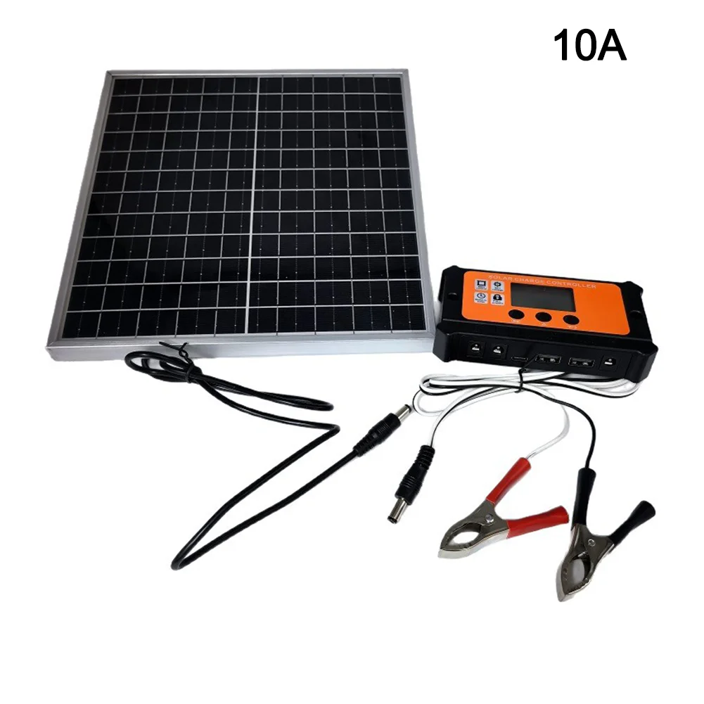 12W Waterproof Monocrystalline Solar Panel IP65 23.5x23.5cm DC Fast Interface for Outdoor Activities and Travel