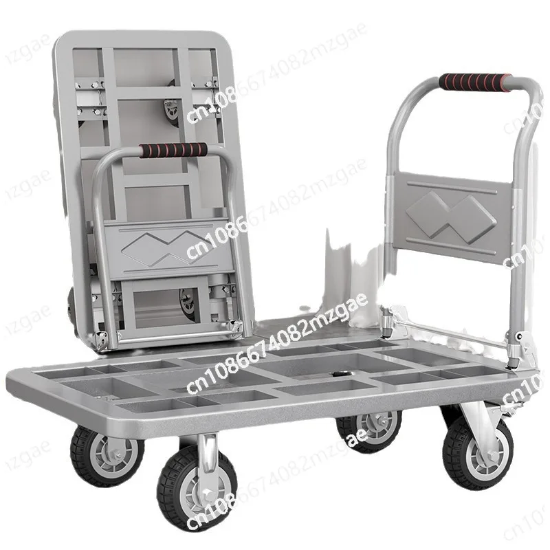 Steel plate truck Flat household trolley Thickened handling Folding