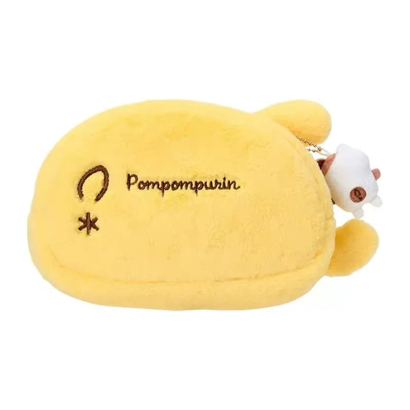 Kawaii Sanrio PomPom Purin Wallet Cute Embroidery Series Cartoon Anime Earphone Bag Small Pendant Anime Girl Holiday Gift