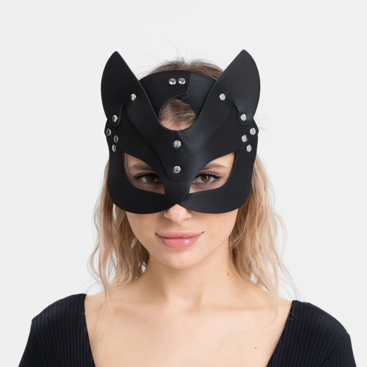

Leather Cat Mask Halloween Costume Party Cosplay Accessory for Women