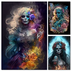 5D DIY Diamond Painting Mosaic New 2024  Embroidery Mexican Day of the Dead Skull Woman Handmade Cross Stitch