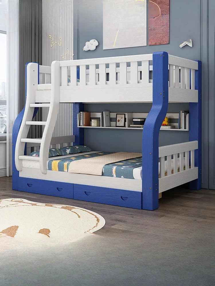 

Upper and lower beds Bunk beds High and lowMultifunctional double-layer combined child and mother Children's All solid wood