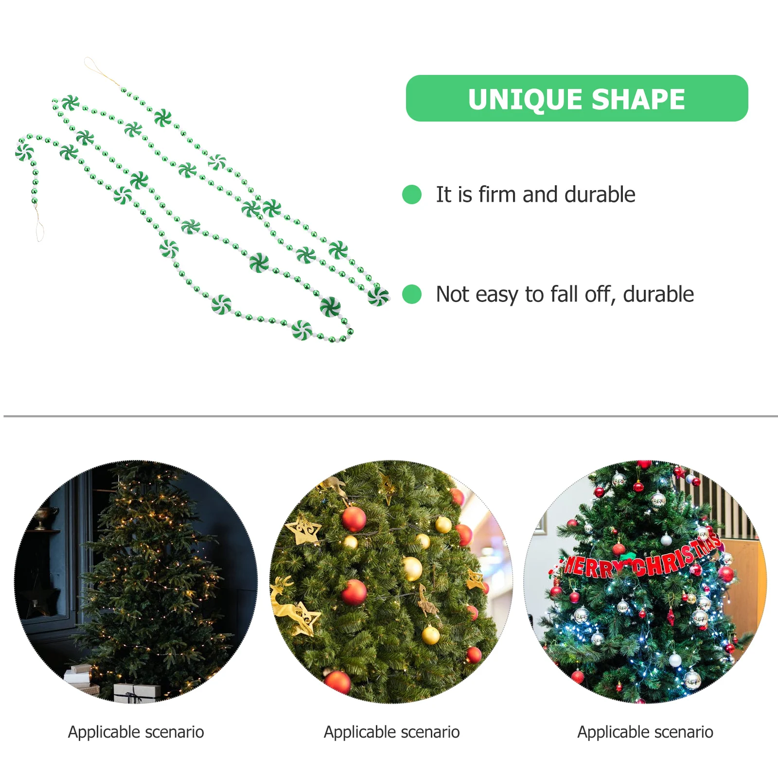 

Christmas Candy Pendant Xmas Tree Hanging Decor Ornaments Decorations Curtain Acrylic Green