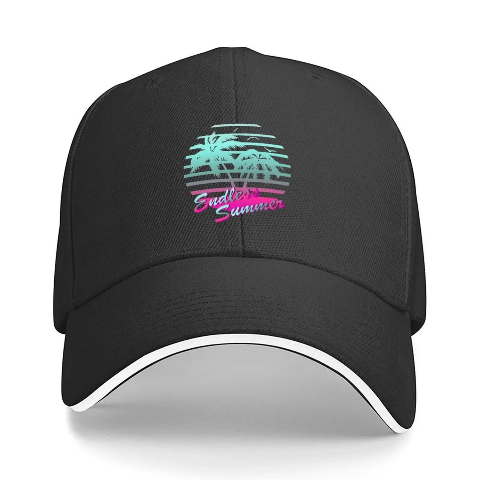 Retro 80s Tropical Sun Vaporwave Blue Endless Summer Baseball Cap Anime Luxury Brand Cosplay sun caps Men's Luxury Women's