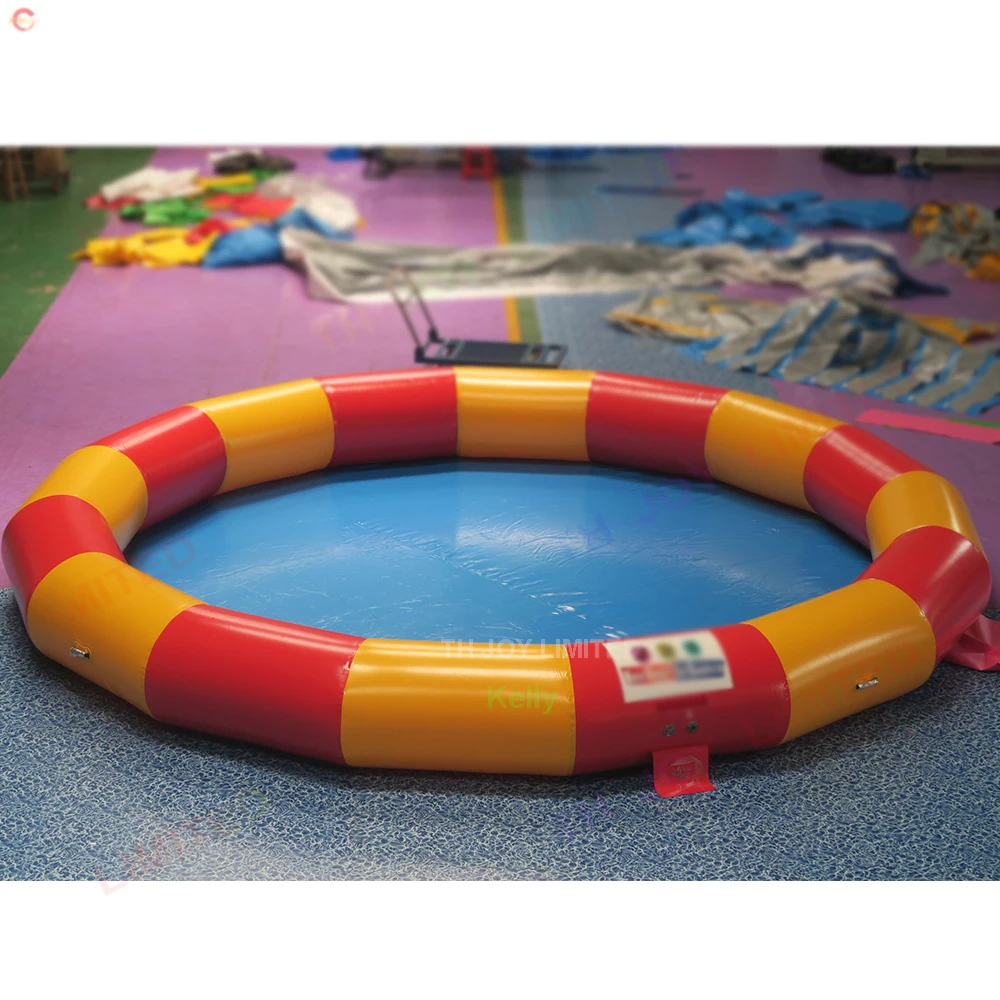 Transporte rápido 5m de diâmetro colorido piscina inflável portátil piscina de água inflável piscinas redondas para slide