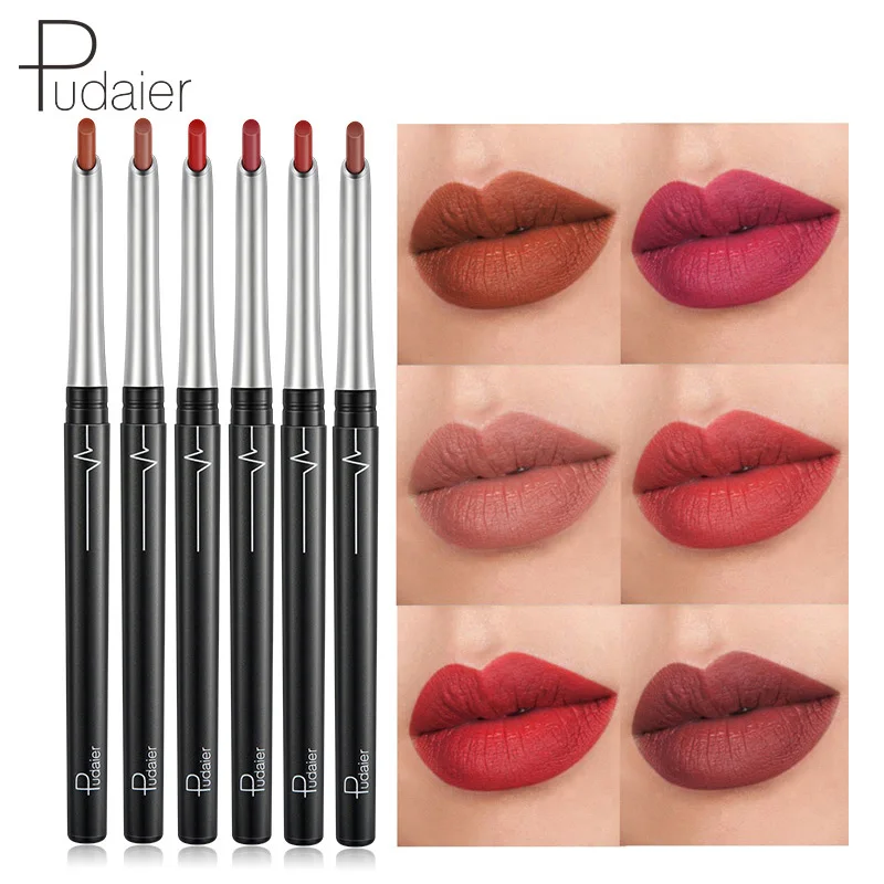 6 Colors/kit Matte Lip Liner Pencil Perfect Lip Shape Makeup Set Matt Lipstick Pen Lips Make up Lipliner Mate Cosmetics Lipbalm